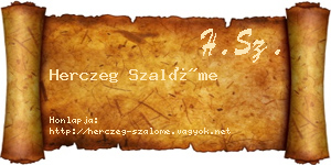 Herczeg Szalóme névjegykártya